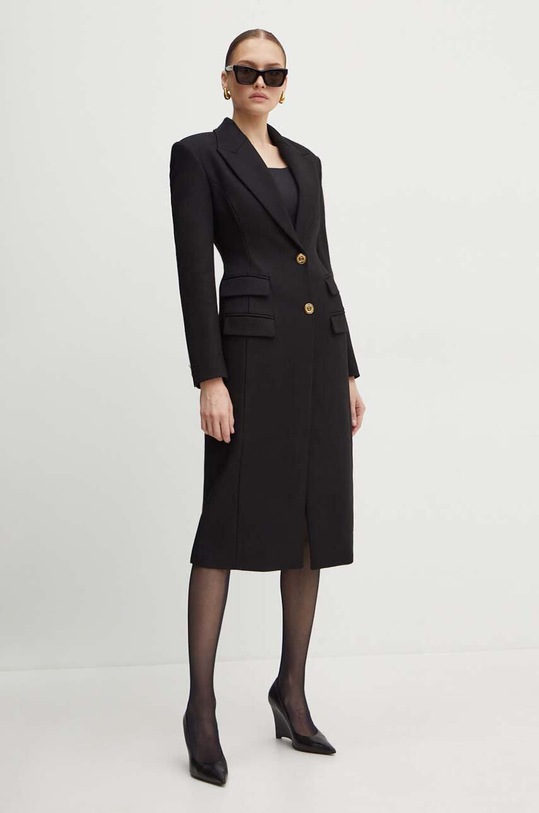Elisabetta Franchi płaszcz CP00146E2 czarny AW24