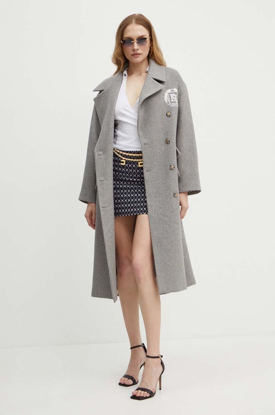 Kabát Elisabetta Franchi CP00346E2 sivá AW24