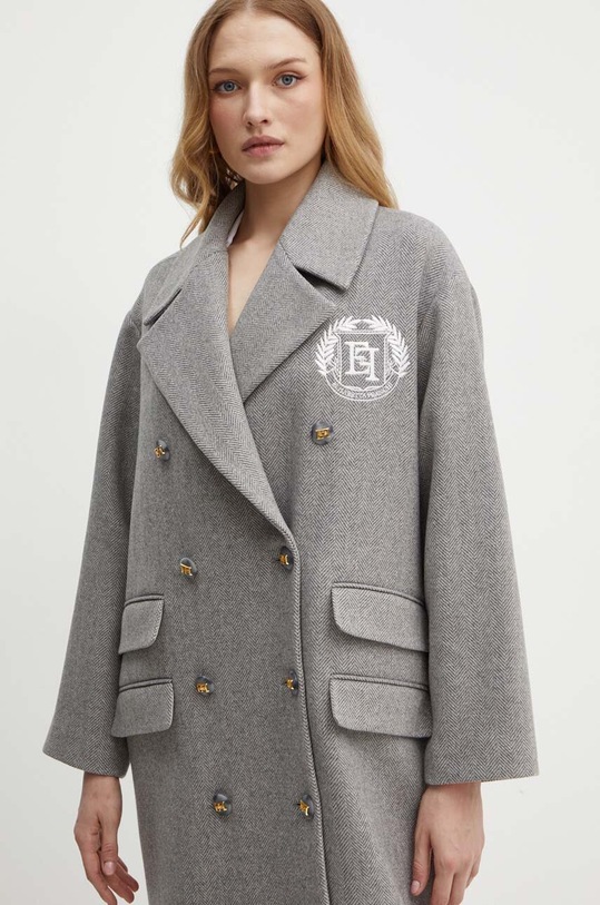 Kabát Elisabetta Franchi CP00346E2 sivá