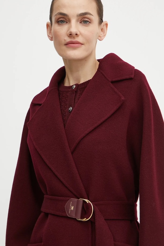 Elisabetta Franchi cappotto in lana granata CP54D46E2