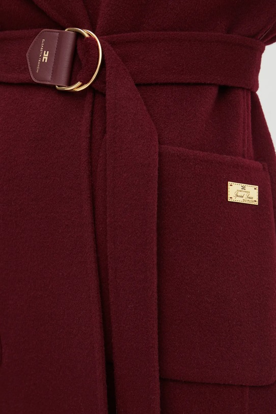 Elisabetta Franchi cappotto in lana CP54D46E2 granata