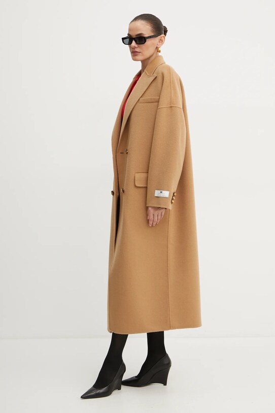 Elisabetta Franchi palton de lana CP55D46E2 bej AW24
