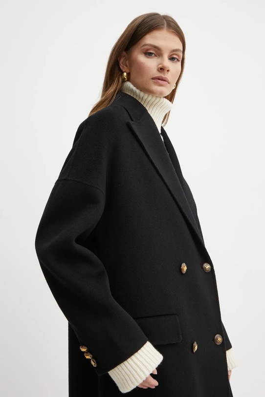 Elisabetta Franchi cappotto in lana nero CP55D46E2