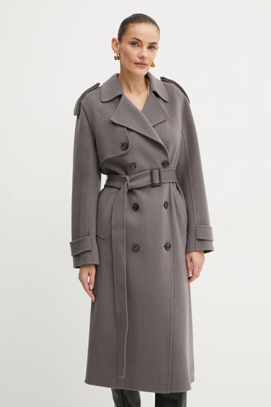 Elisabetta Franchi cappotto in lana non isolato grigio CP57D46E2
