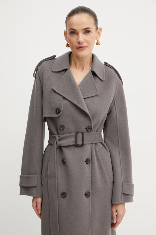 Vlněný kabát Elisabetta Franchi CP57D46E2