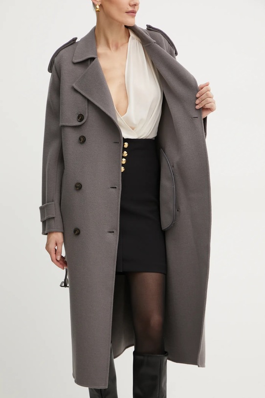 Vlněný kabát Elisabetta Franchi CP57D46E2