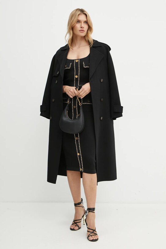 Elisabetta Franchi palton de lana CP57D46E2 negru AW24