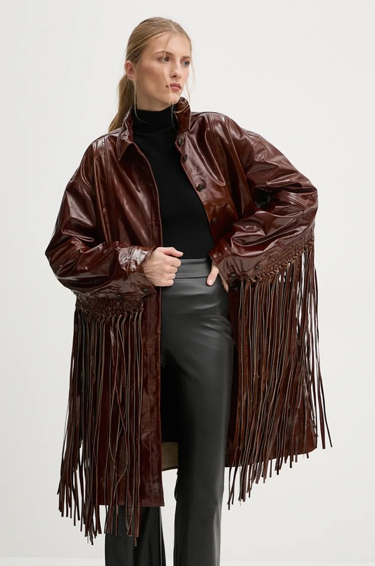 Herskind płaszcz skórzany Ellen 5302125 brązowy