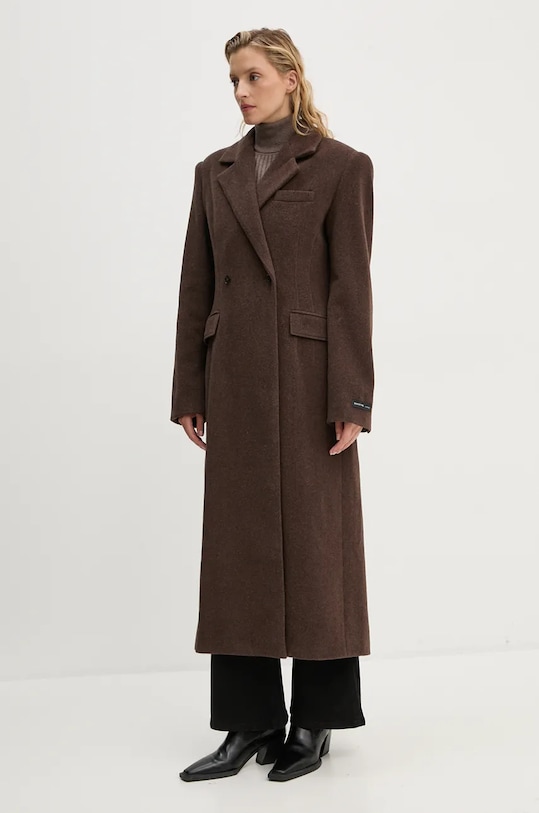 Herskind płaszcz wełniany Ultra 5379816 brązowy AW24