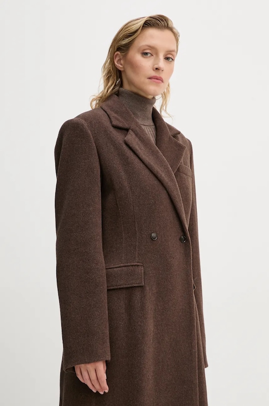 Herskind płaszcz wełniany Ultra brązowy 5379816