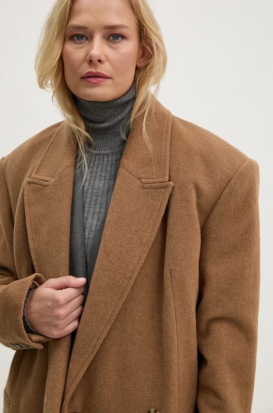 Vlněný kabát Herskind Drew 5381816 béžová