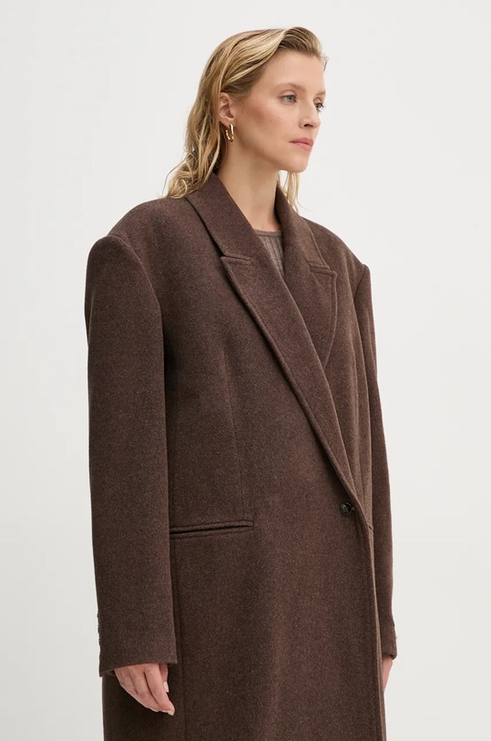 Μάλλινο παλτό Herskind Drew καφέ 5381816