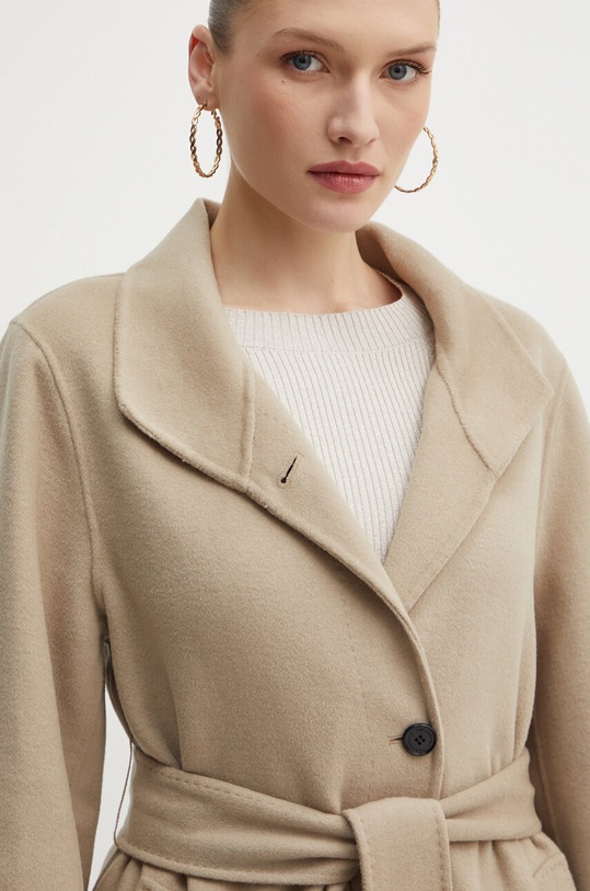 Îmbrăcăminte Karl Lagerfeld palton de lana 245W1501 bej