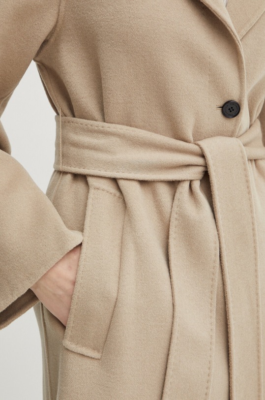 Karl Lagerfeld palton de lana bej 245W1501