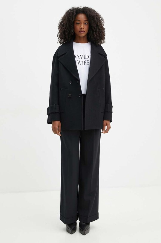 Victoria Beckham kurtka wełniana 1124WCT004733C czarny AW24