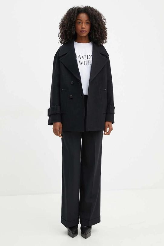 Victoria Beckham kurtka wełniana 1124WCT004733C czarny AW24