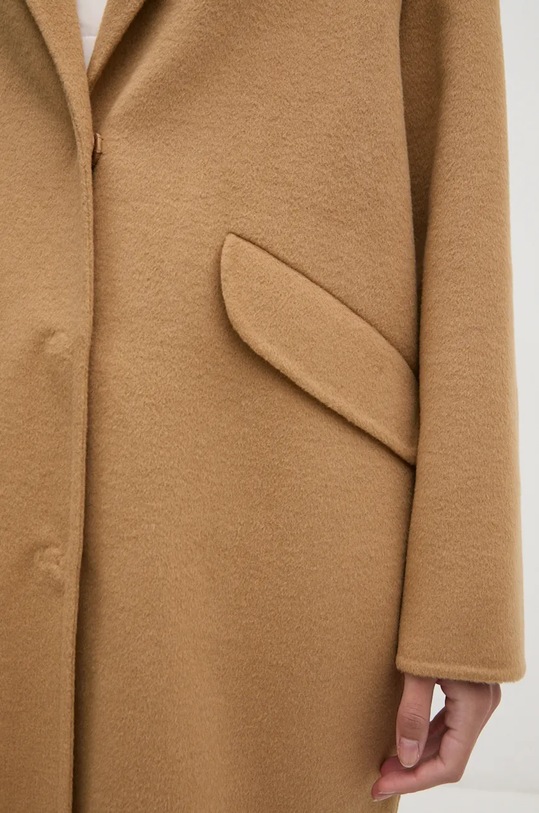 Μάλλινο παλτό United Colors of Benetton 28F7DN06B μπεζ