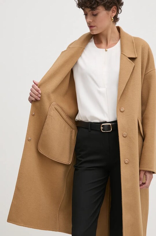 Μάλλινο παλτό United Colors of Benetton 28F7DN06B