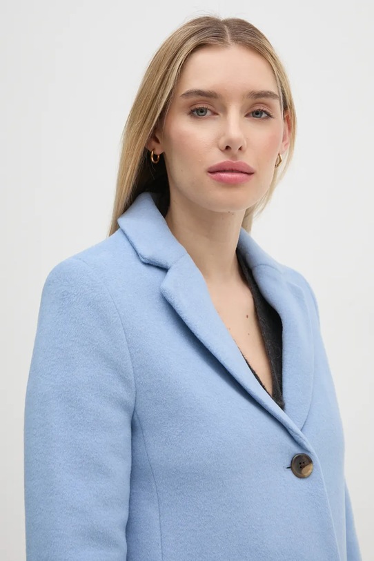 Μάλλινο παλτό United Colors of Benetton μπλε 2U62DN062