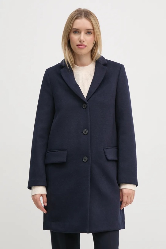 Дрехи Вълнено палто United Colors of Benetton 2U62DN062 тъмносин