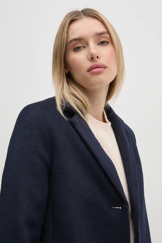 Вълнено палто United Colors of Benetton тъмносин 2U62DN062
