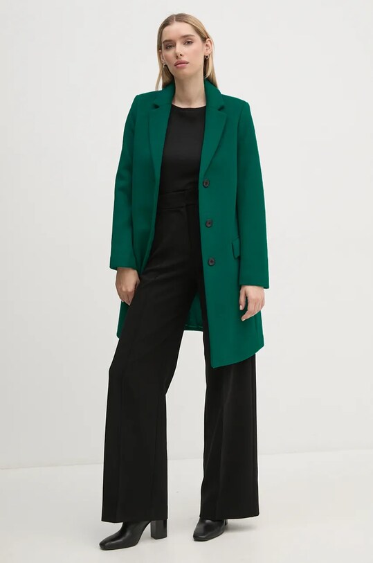 United Colors of Benetton płaszcz wełniany 2U62DN062 zielony NC24