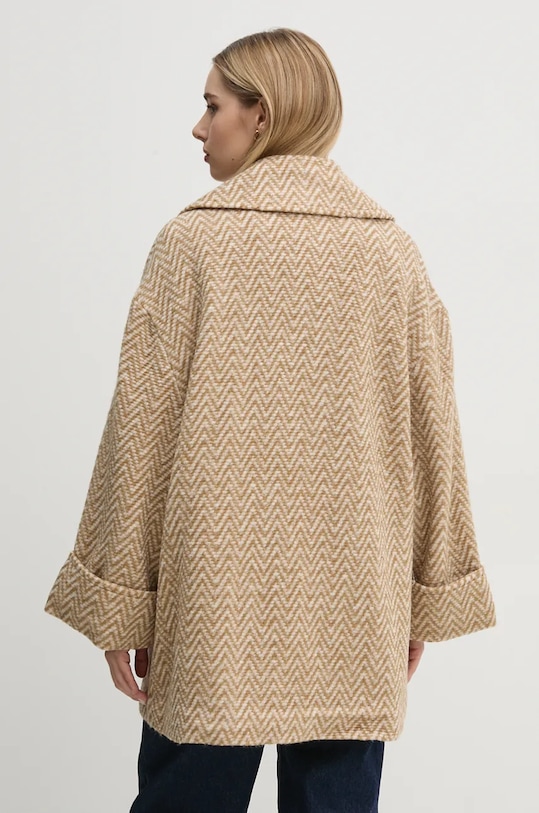 Odzież United Colors of Benetton płaszcz 2JCHDN06D beżowy