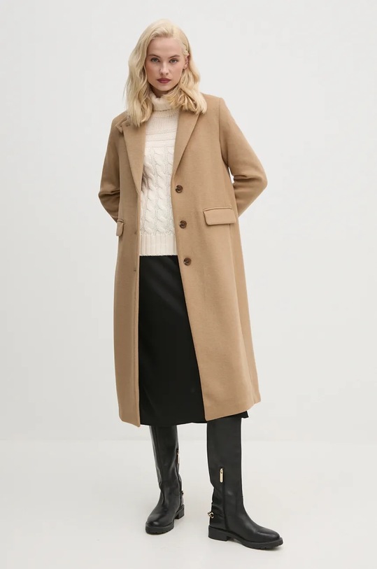 Kaput s primjesom vune United Colors of Benetton bež 28HFDN069