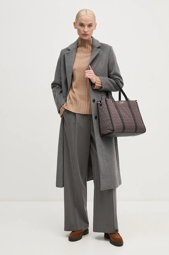 United Colors of Benetton płaszcz z domieszką wełny 28HFDN069 szary AW24