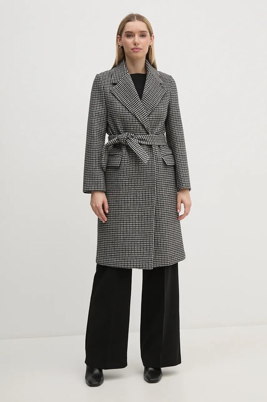 Пальто с примесью шерсти United Colors of Benetton 2TWADN066 чёрный AW24