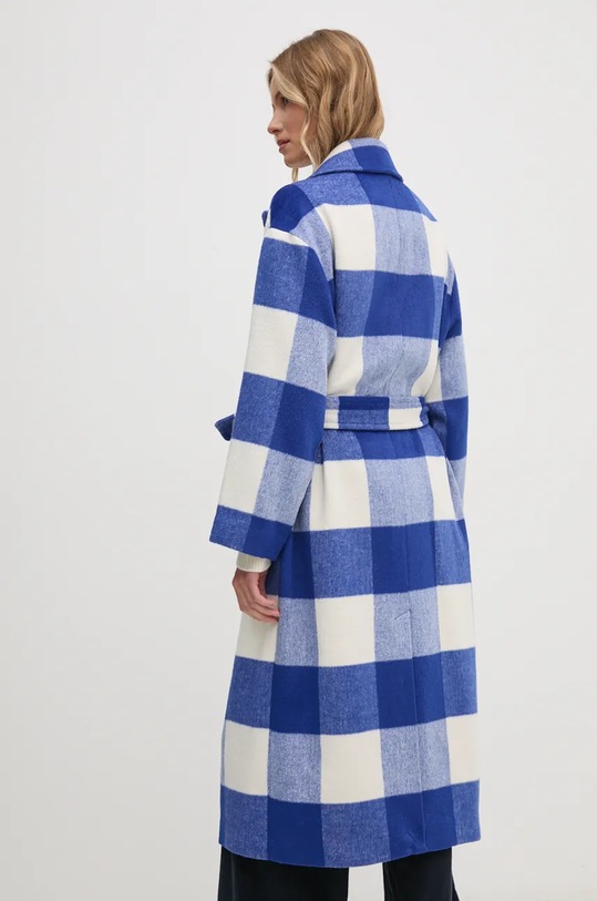 Ruházat United Colors of Benetton kabát gyapjú keverékből 2V4MDN065 kék