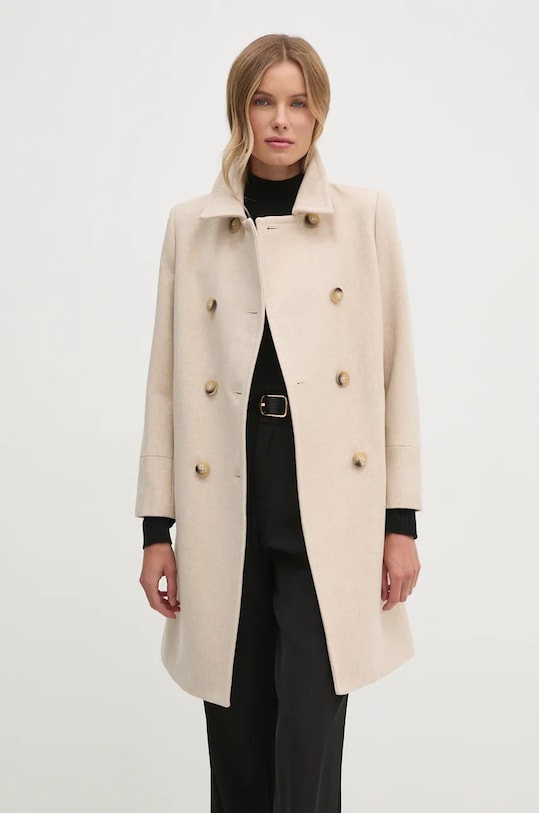 Vuneni kaput United Colors of Benetton vuna bež 2O9VDN064