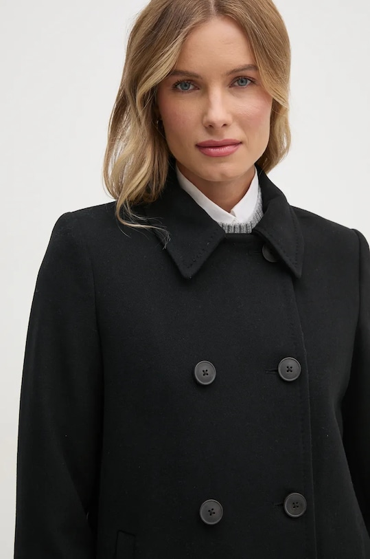 Вовняне пальто United Colors of Benetton чорний 2O9VDN064