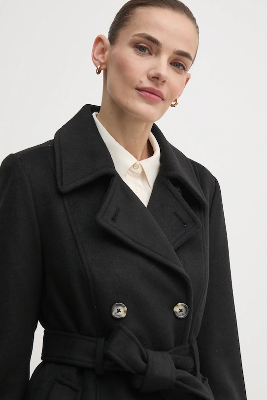 Пальто з домішкою вовни Dkny чорний D2G4A204