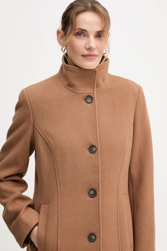 Vlněný kabát Dkny hnědá DLEMW021