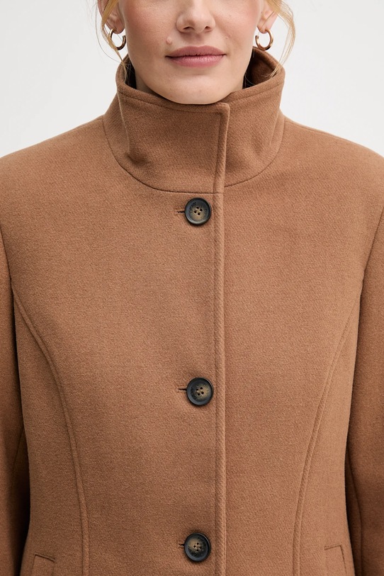 Vlněný kabát Dkny DLEMW021 hnědá