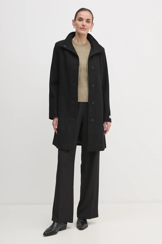 Μάλλινο παλτό Dkny DLEMW021 μαύρο AW25