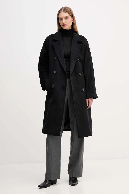 Volnen plašč Dkny DLEMWS16 črna AW25