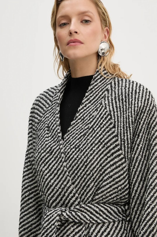 Gestuz kabát gyapjú keverékből 10909195 fekete