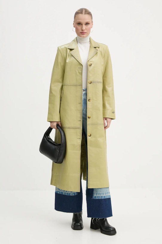 Résumé płaszcz skórzany CynthiaRS nieocieplane zielony 222881243