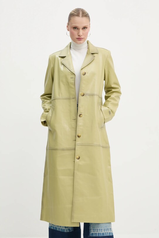 Résumé palton de piele CynthiaRS 222881243 verde AW24