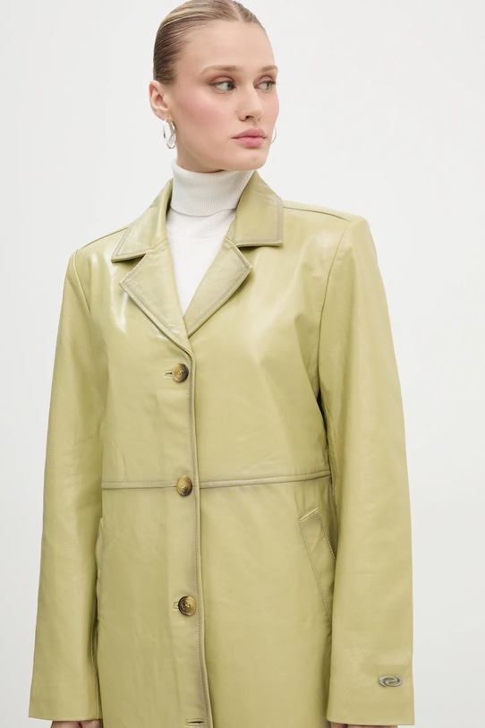 Résumé płaszcz skórzany CynthiaRS zielony 222881243