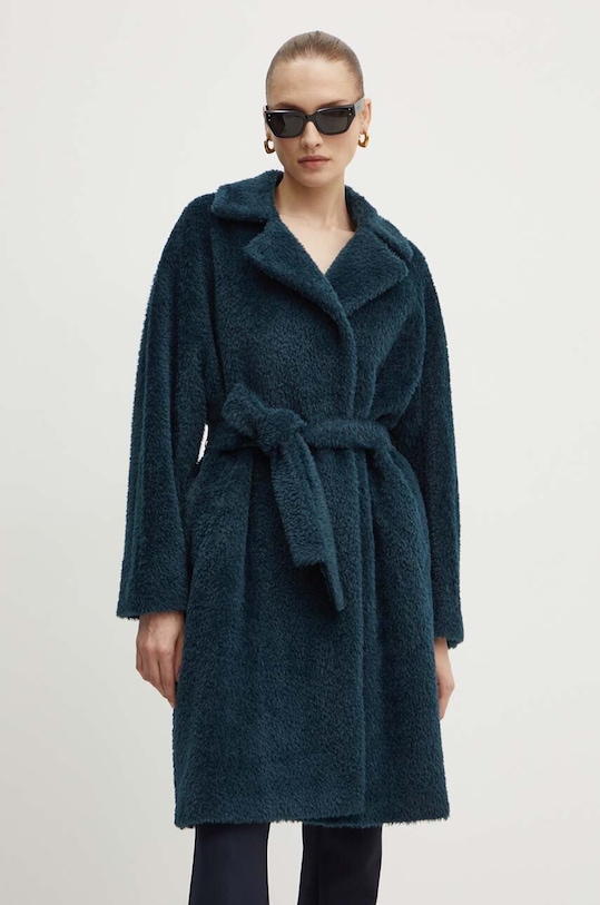 Marella płaszcz wełniany bez kaptura zielony 2423016061200