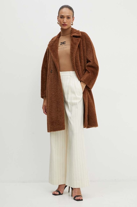 Marella płaszcz wełniany 2423016061200 brązowy AW24