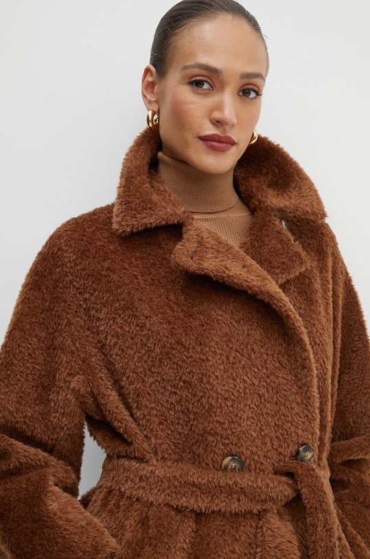 Marella płaszcz wełniany brązowy 2423016061200