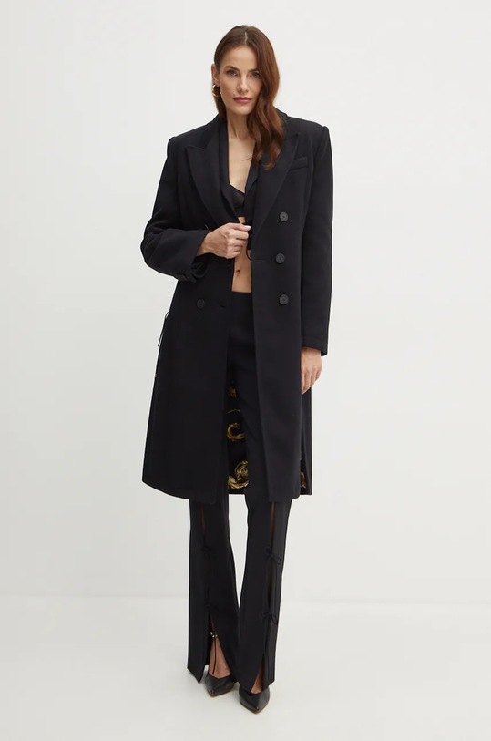Kabát Versace Jeans Couture 77HAT406.N0399 čierna AW24