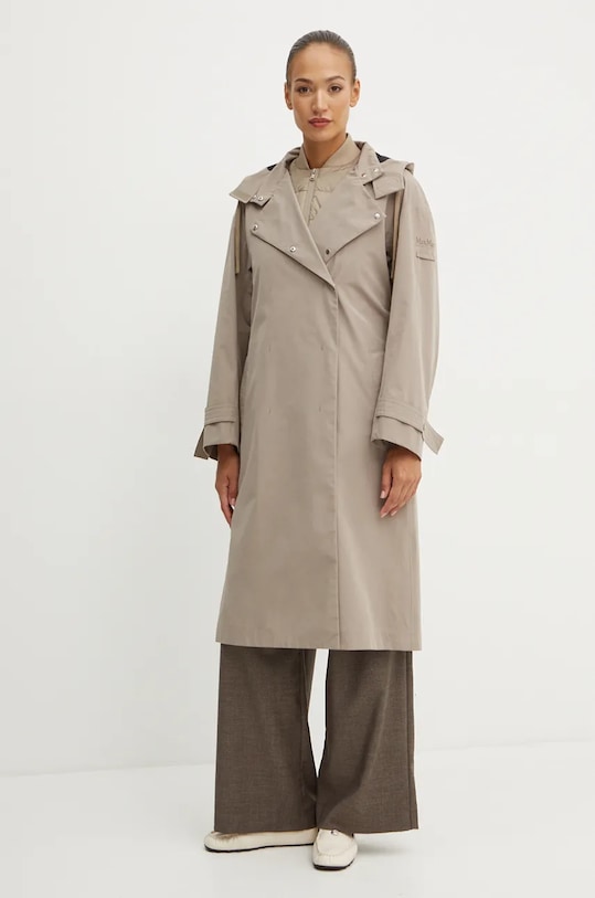 Kabát Max Mara Leisure s kapucí béžová 2426036018600