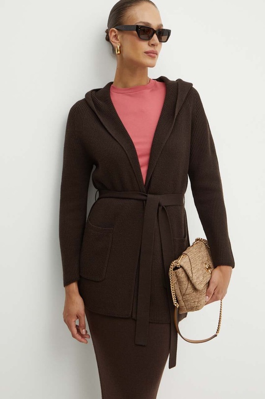 Шерстяной кардиган Max Mara Leisure шерсть коричневый 2426316028600