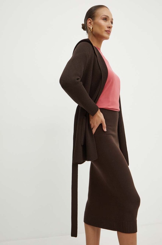 Одежда Шерстяной кардиган Max Mara Leisure 2426316028600 коричневый