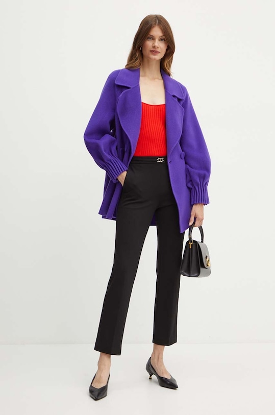Luisa Spagnoli geaca de lana SILLABE 541204 violet AW24